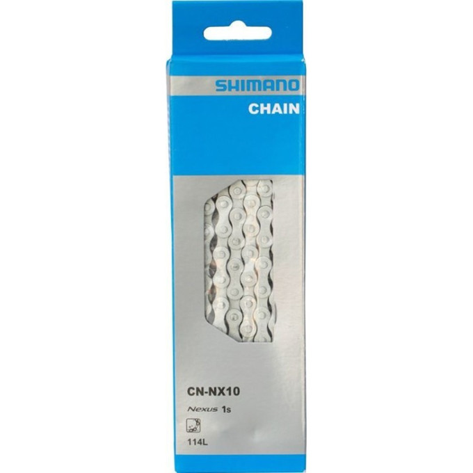 Цепь SHIMANO NX10, 1 скорость, 114 звеньев, 1/2X1/8 ECNNX10C114I